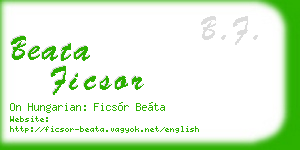 beata ficsor business card