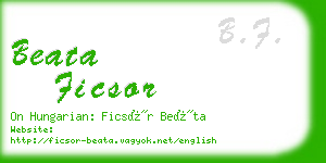 beata ficsor business card